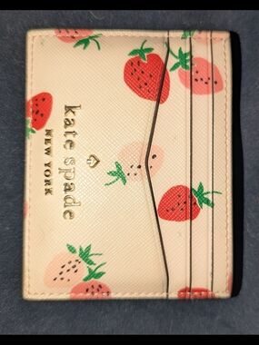 Kate Spade strawberry print card case